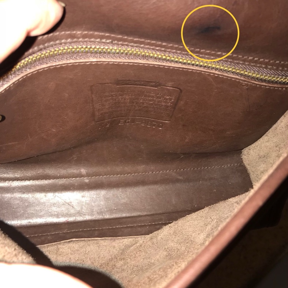 Coach Vintage Brown All Leather mini Court Bag - Picture 5 of 5